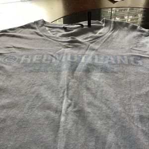 Helmut Lang logo T-shirt white light blue size med